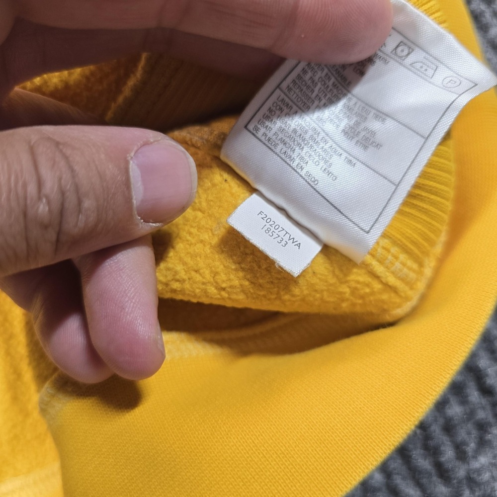 VTG Y2K Nike Sweatshirt Mens 2XL Yellow Crewneck Fleece Pullover Bar Logo - Picture 6 of 13